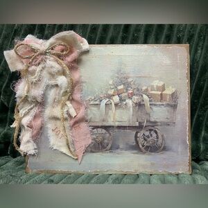Hand Made 8x11 Christmas canvas